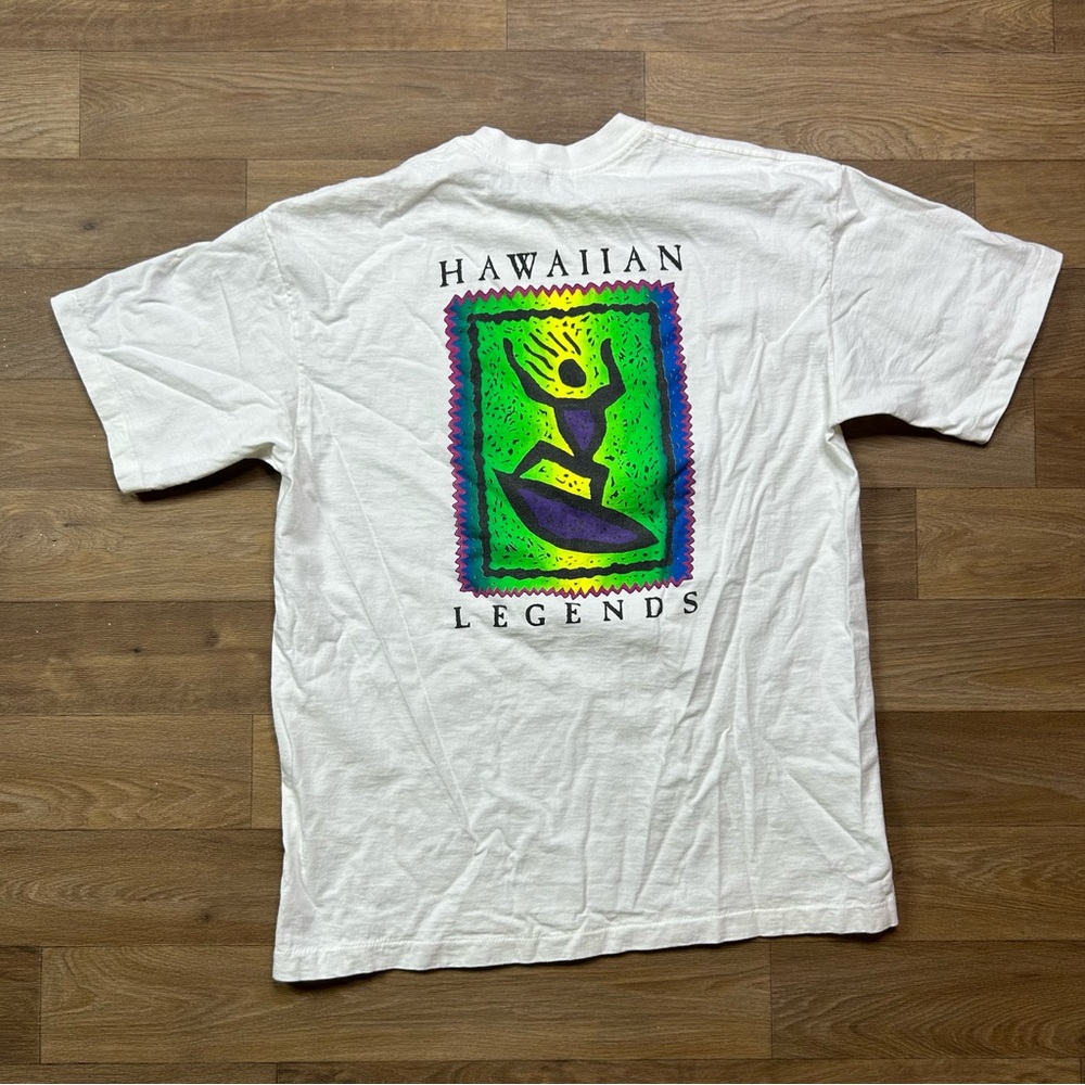 Teejay Vintage 90s Hawaiian Legends Single Stitch Graphic T-Shirt XL Mens White